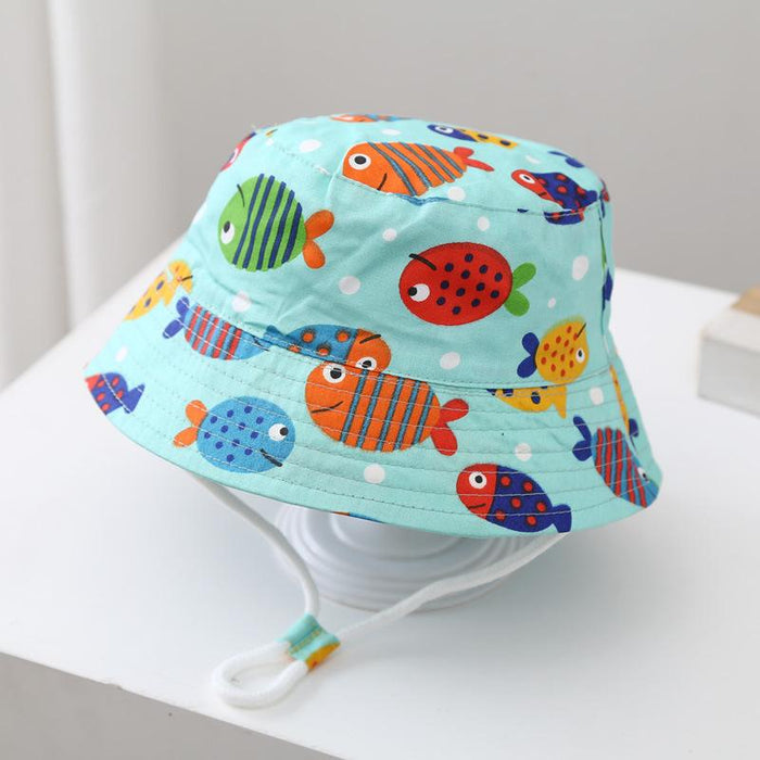 Summer Cartoon Print Children's Outdoor Mesh Hat