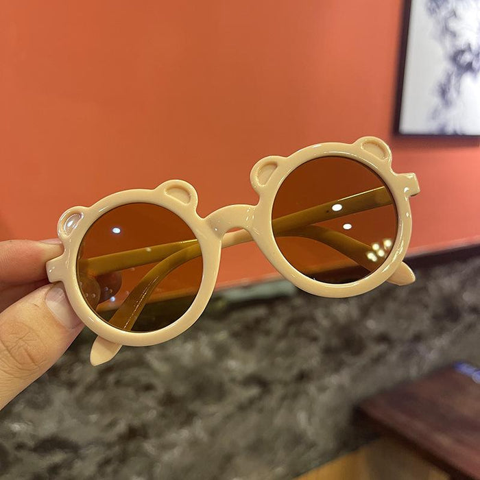 Children's round frame bear sunglasses and sunglasses