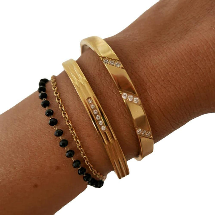 High Quality Stainless Steel Open Gold Bracelet