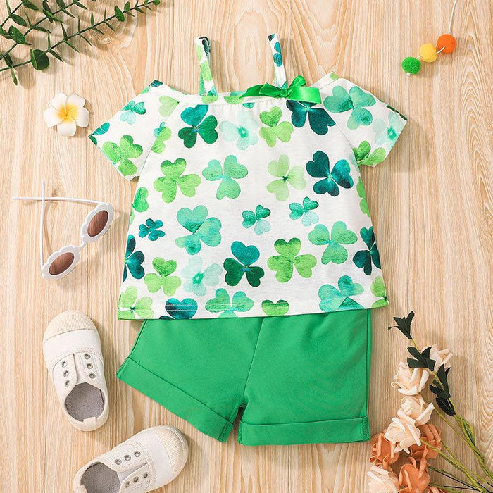Summer Girls Clover Top & Shorts Suit