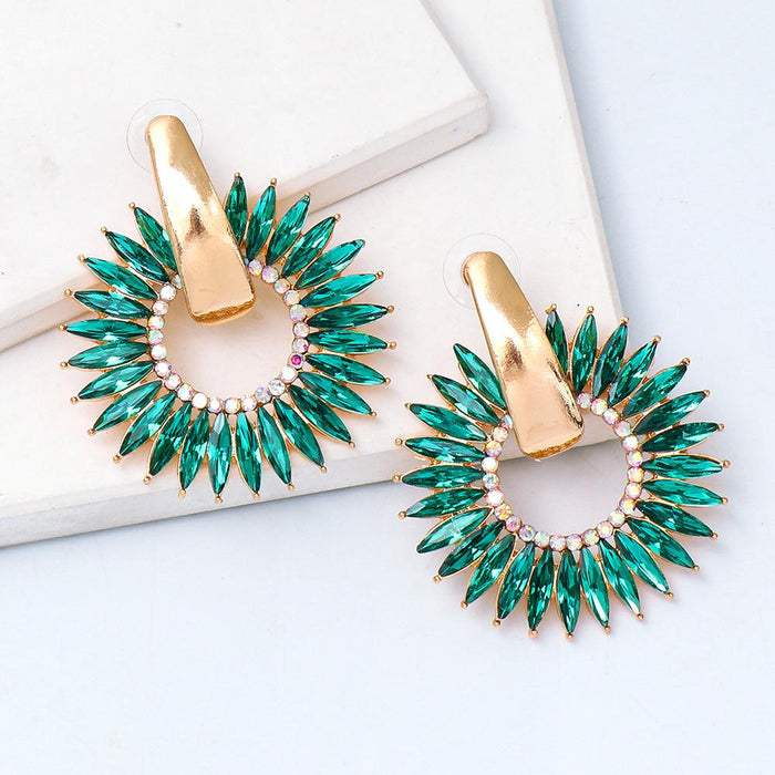 New Vintage O-shaped Boho Women's Earrings Inlaid Rhinestone