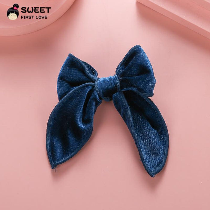 Velvet Bow Dovetail Hairpin Horsetail Clip