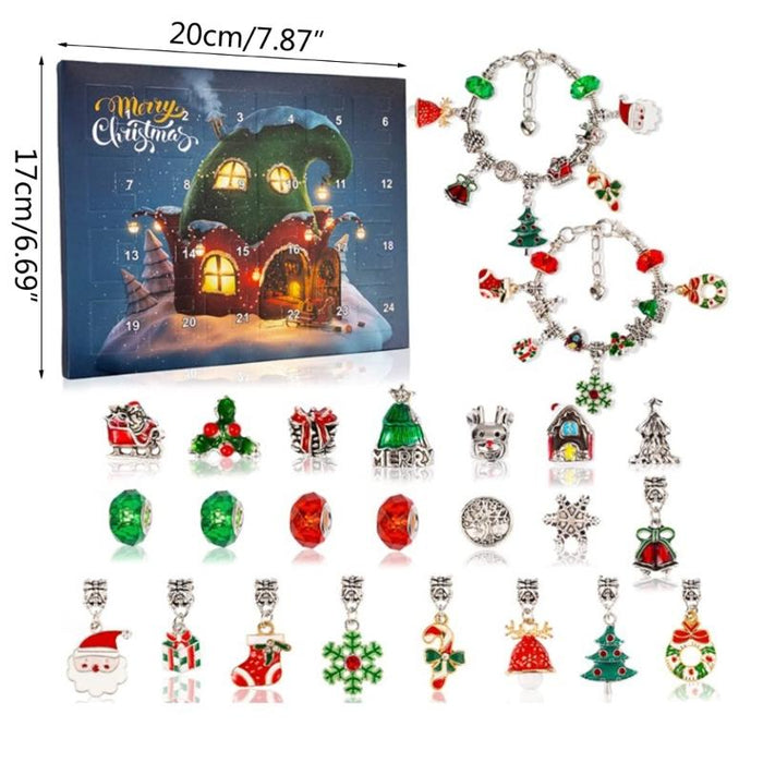 Diy Christmas Advent Calendar Bracelets Blind Box Christmas Jewelry