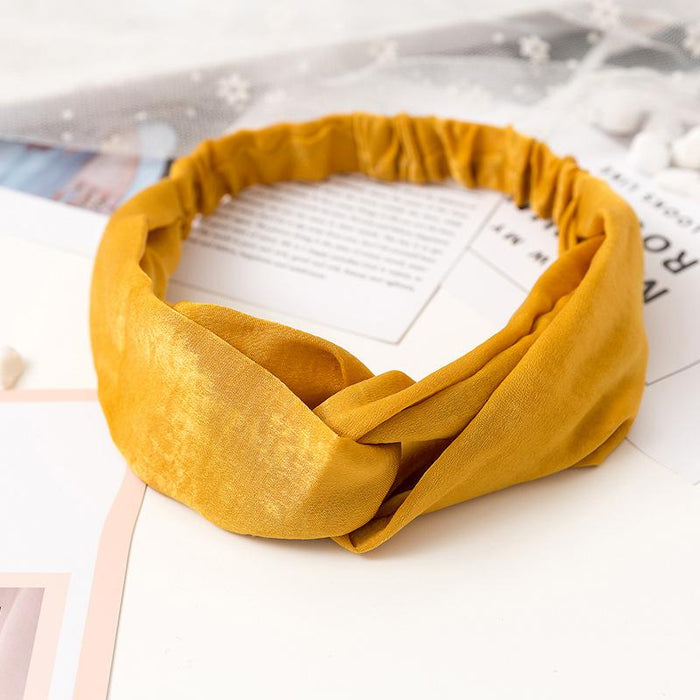 Cross fabric hair band women's solid silk satin hair hoop elastic headband hair ornament