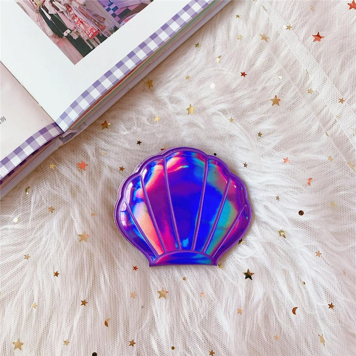 Dream Laser Color Girl Heart BLING Shell Fairy Mirror Portable Double-sided Makeup Accessories