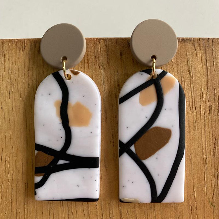 Geometric Graffiti Style Polymer Clay Earrings