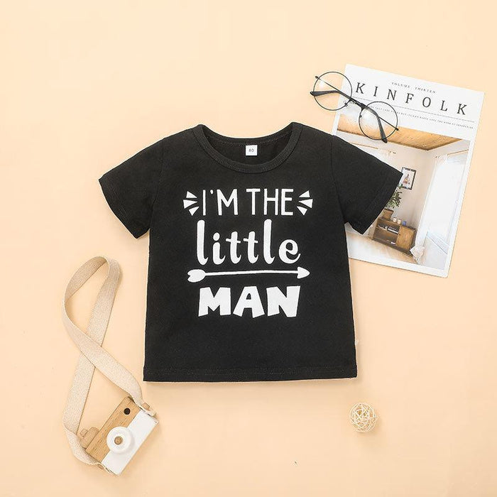 Kid's Summer Letter T-shirt Shorts Two Piece Set