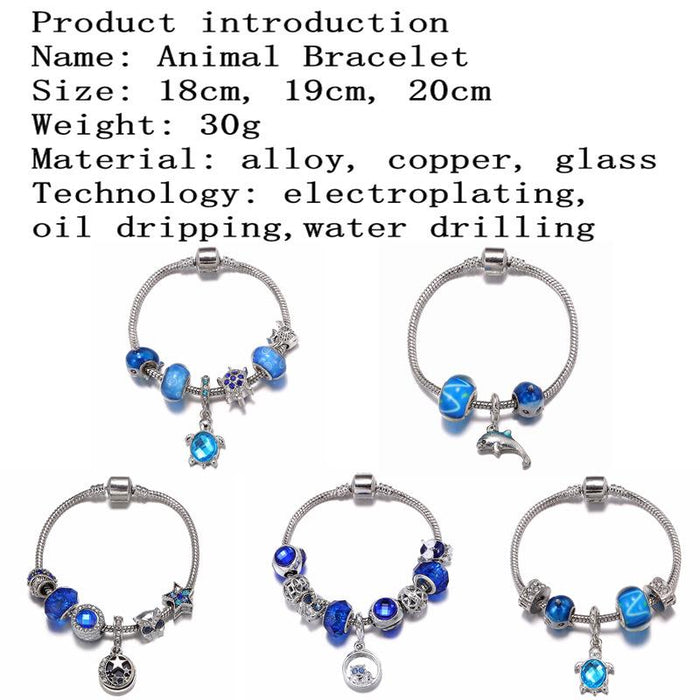 DIY Owl Dolphin Turtle Pendant Bracelet