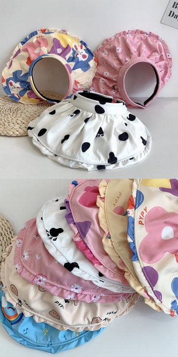 Summer Trendy Cartoon Rainbow Print Children's Big Brim Sunshade Hat