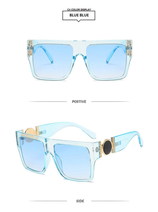 Square large frame one-piece Sunglasses