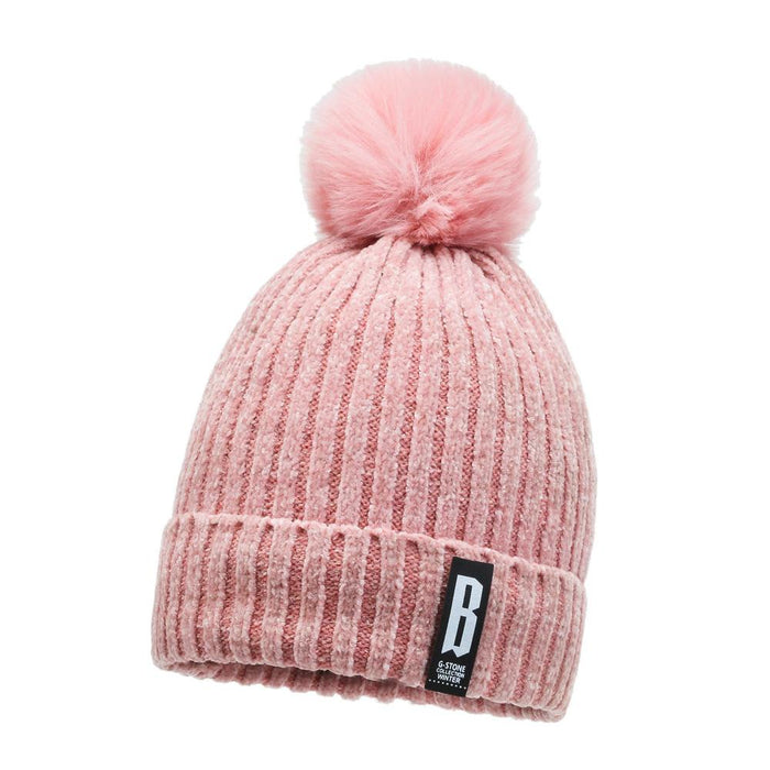 Winter Hats for Woman Thicker Beanies Chenille Ball Knitted Cap