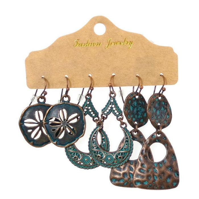 3 pairs/set Earrings Bohemian Style Jewelry X0X36218