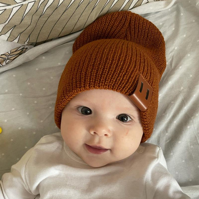 Kids Solid Knitted Beanies