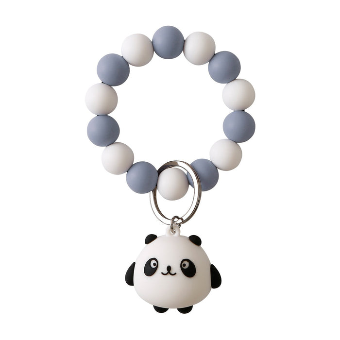 Handmade Panda Silicone Beaded Wrist Keychain