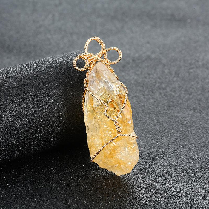 Natural Raw Irregular Stone Handmade Pendant