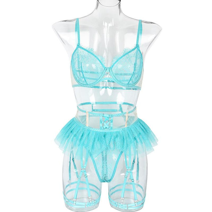 Women's Fashion Mesh Underwear Stitching Sexy Lingerie Set