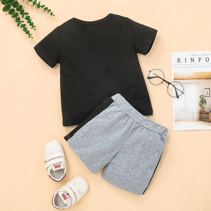 Kid's Summer Letter T-shirt Shorts Two Piece Set