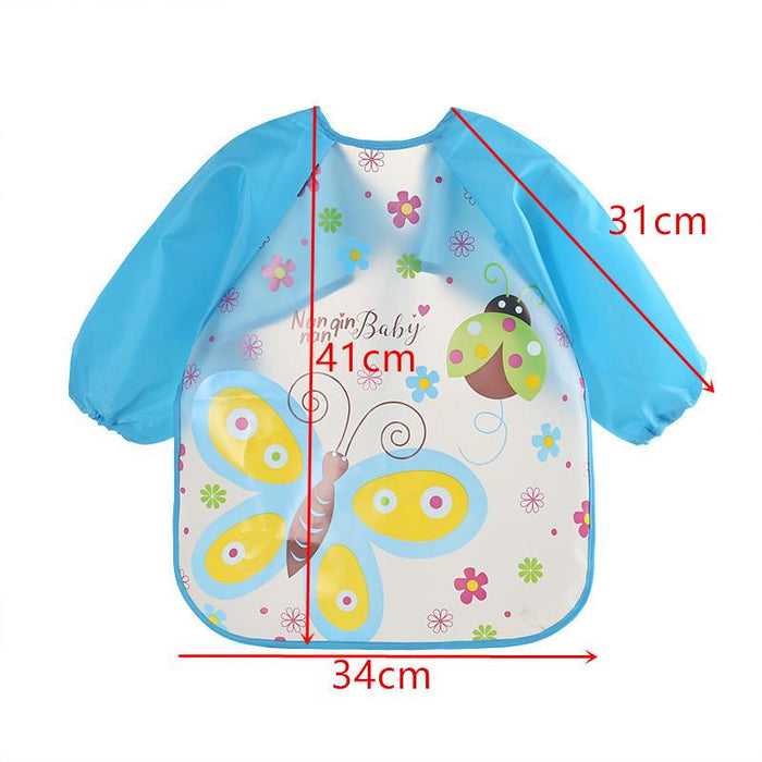 Cute Bibs Waterproof Long Sleeve Apron Children Feeding Smock