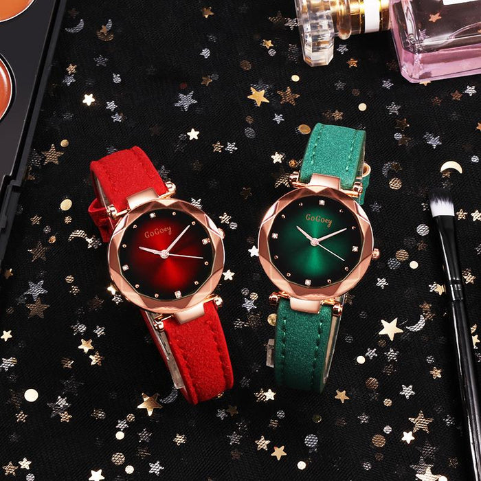 Women Watches Gogoey Top Brand Leather Ladies Watch