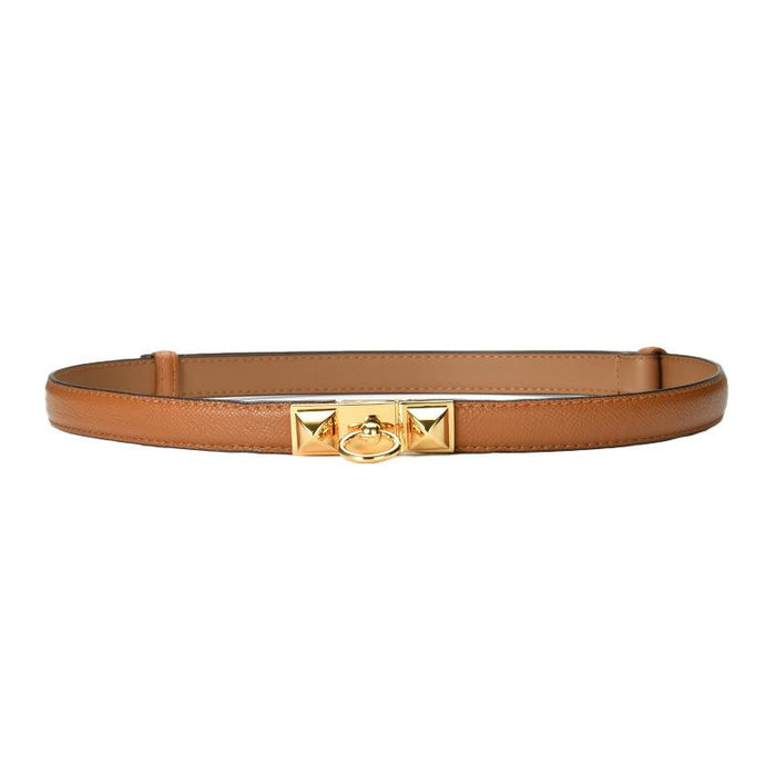 New Women's Leisure Leather Slim Elastic Thin Belt