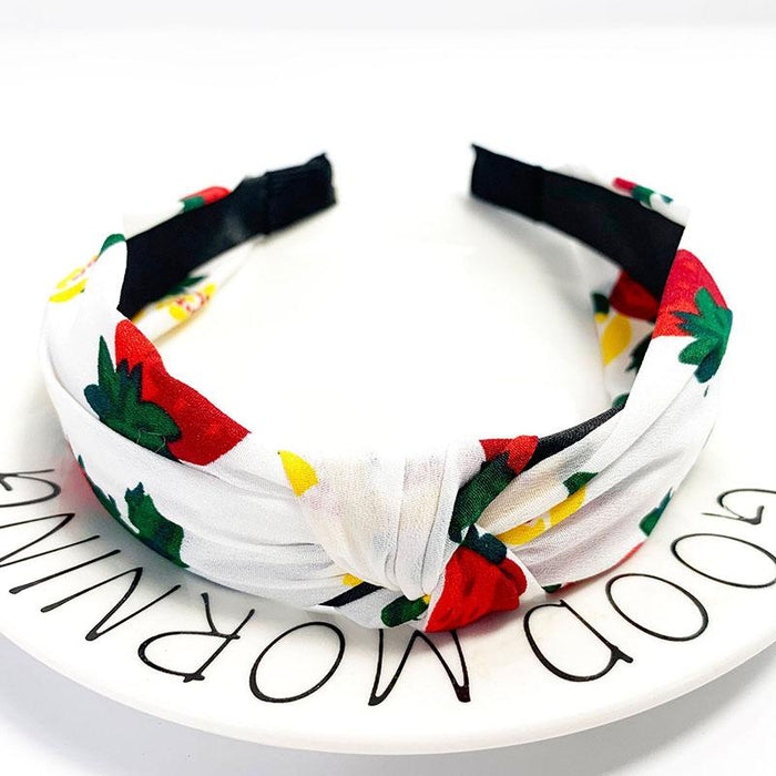 New Flower Headband Women Solid Color Knotted Hairband