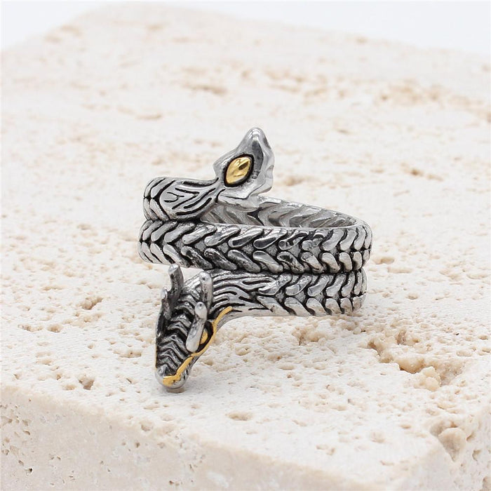 Personality Retro Chinese Dragon Men's Titanium Steel Ring