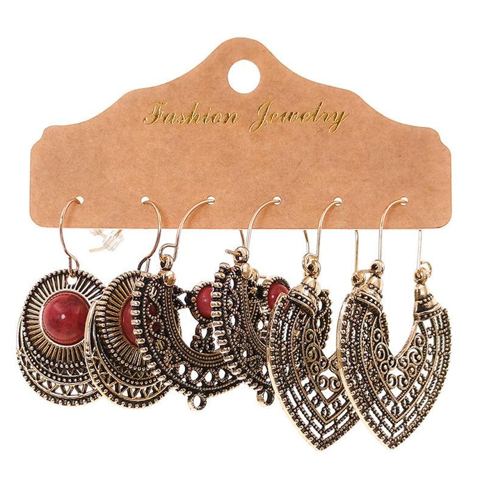 3 pairs/set Earrings Bohemian Style Jewelry X0X36204