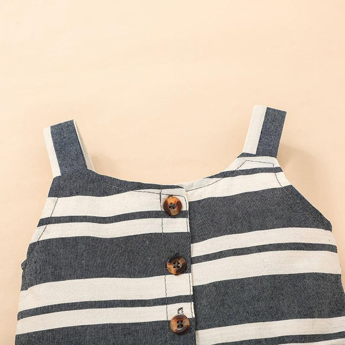 Summer Girls Striped Suspender Skirt