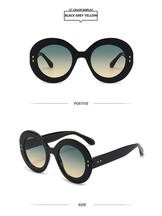 Rice nail round frame sunglasses RETRO SUNGLASSES