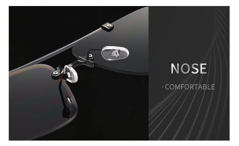 Men's and women's square metal double beam Sunglasses