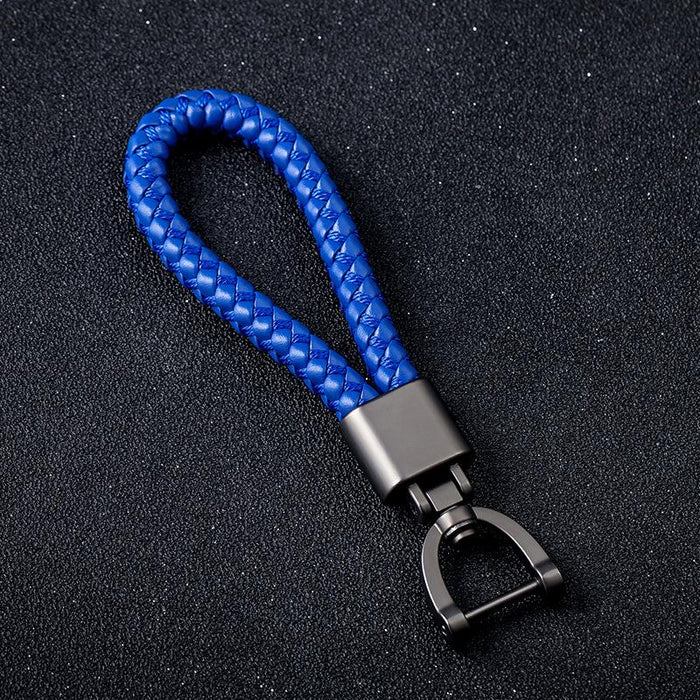 Creative Woven Leather Rope Metal Key Chain