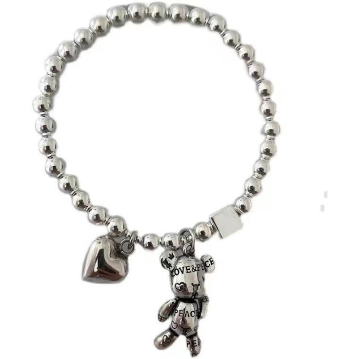 Minority Design Sense Round Bead Love Violence Bear Bracelet