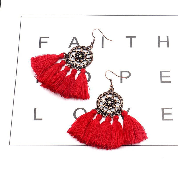 Fashion Creative Bohemian Scalloped Tassel Earrings
