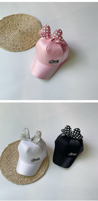 Cute Cartoon Sequin Bow Children's Baseball Cap