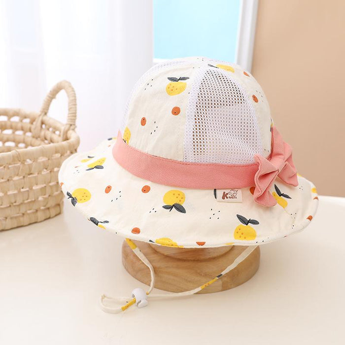 Summer Cute Bow Children's Breathable Mesh Fisherman Hat