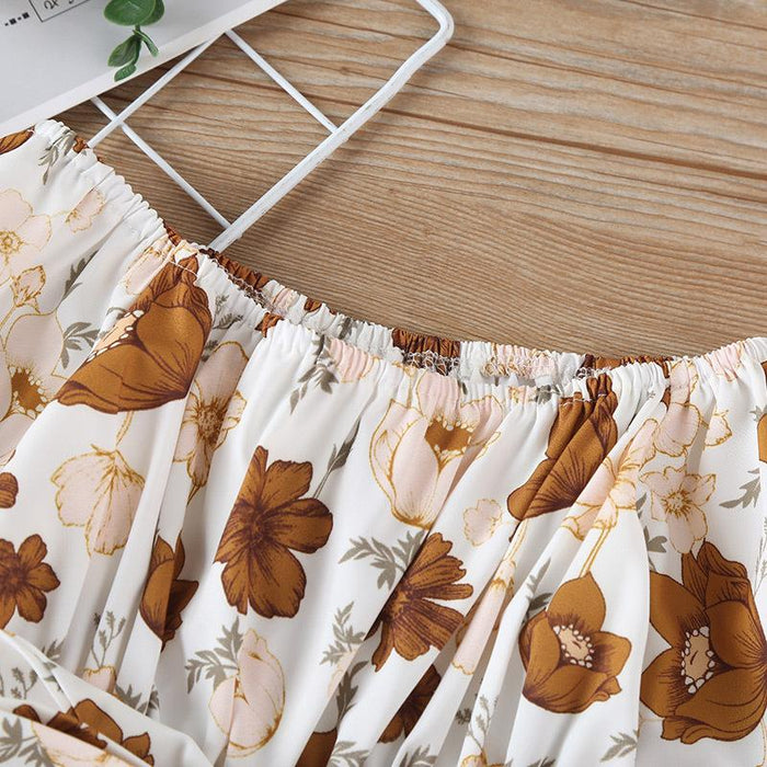 Baby Girls' Printed Short Sleeved Jumpsuit