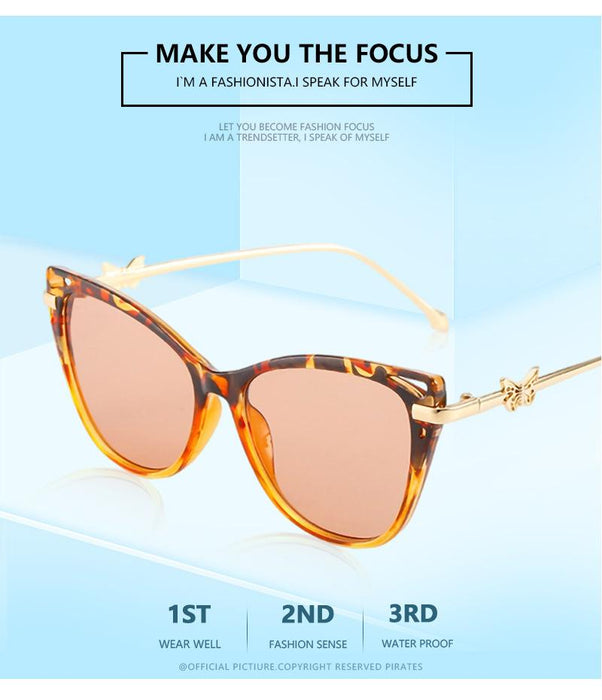 Cat Eye Sunglasses personality butterfly metal sunglasses