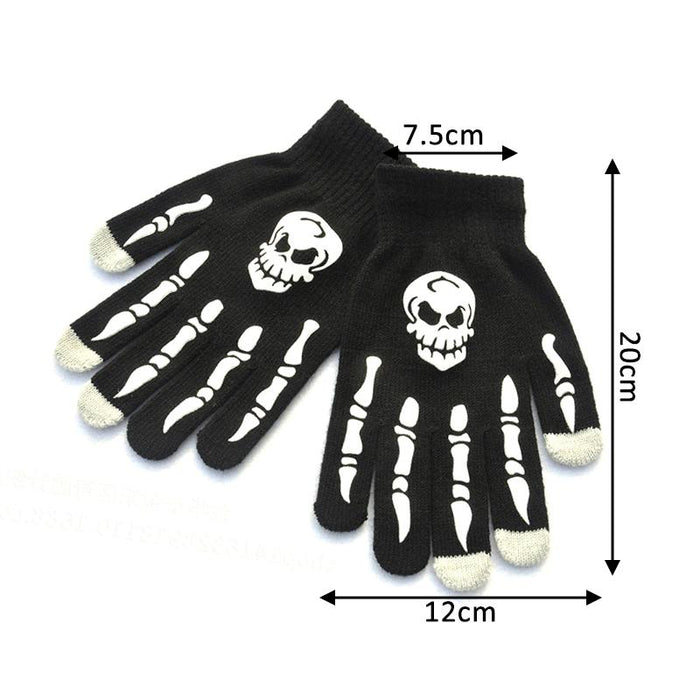 Skeleton Luminous Full Fingers Breathable Gloves