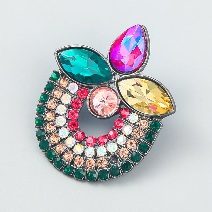 Women's Colorful Rhinestone Retro Multi-layer Earrings