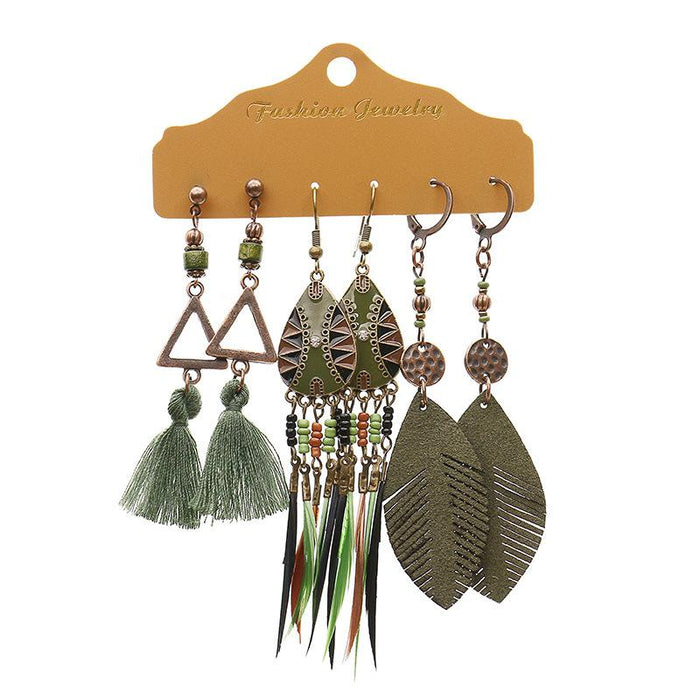 3 pairs/set Earrings Bohemian Style Jewelry X0X36208