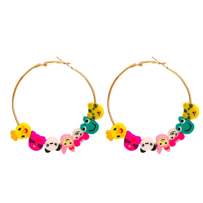 New Creative Mixed Color Cartoon Animal Funny Flower Earrings