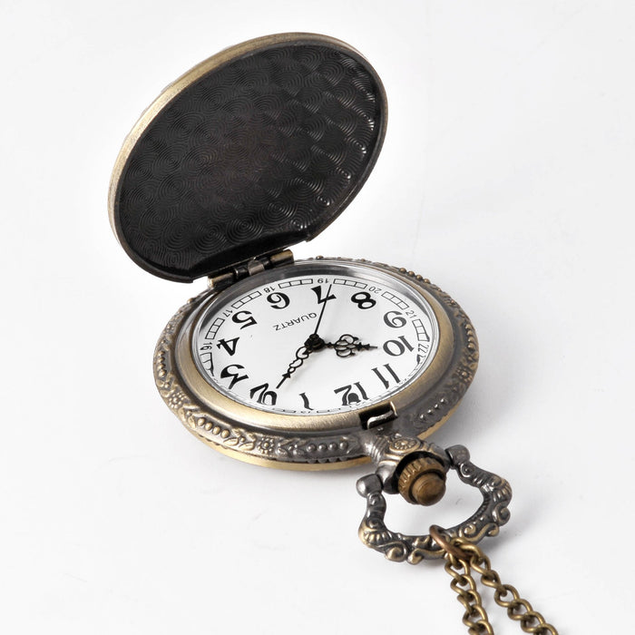 Large Bronze Maple Leaf Quartz Pocket Watch Ll3739