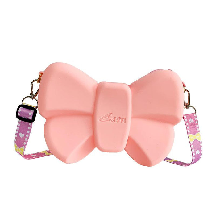 Children Silicone Coin Purse Cute Bow Girl Shoulder Bag