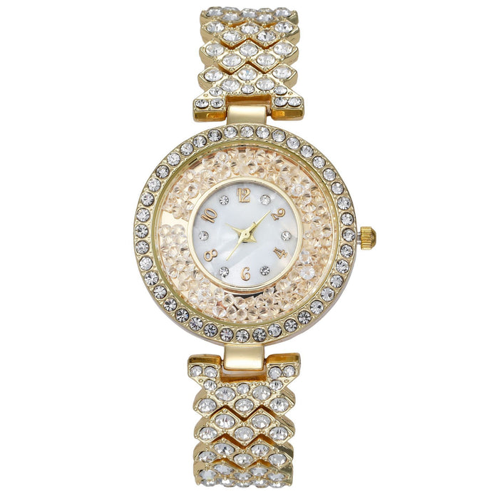 Women Watch Rhinestone Steel Quartz Fashion Wristwatch LLZ13881