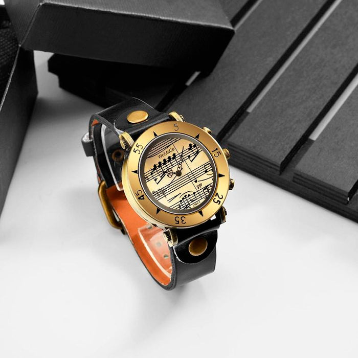 Music Style Fashion Women Leather Watches