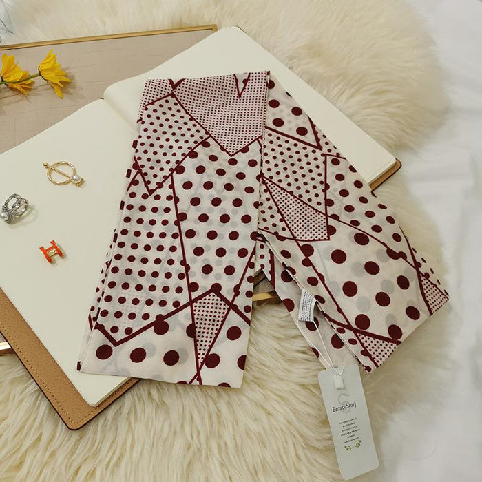 Imitation  scarf thin narrow strip leopard pattern simple waist chain scarf