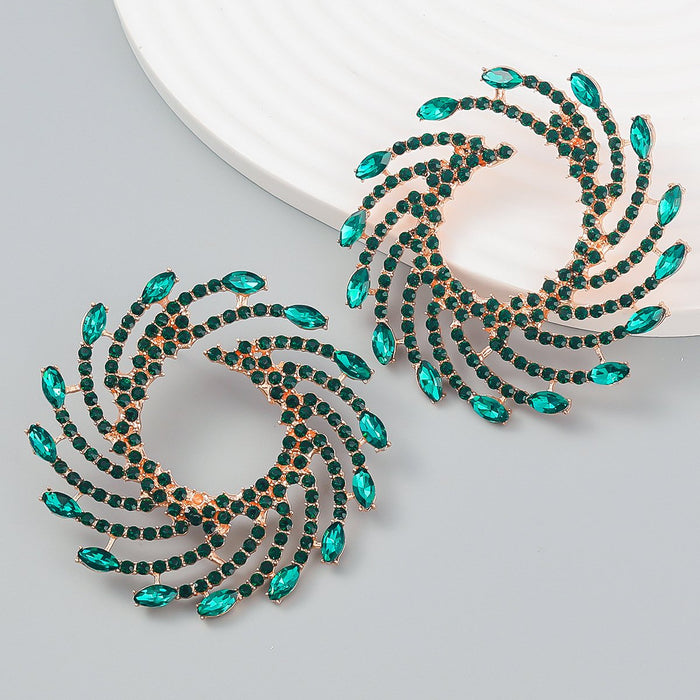 Women's Exaggerated Spiral Alloy Sunflower Earrings