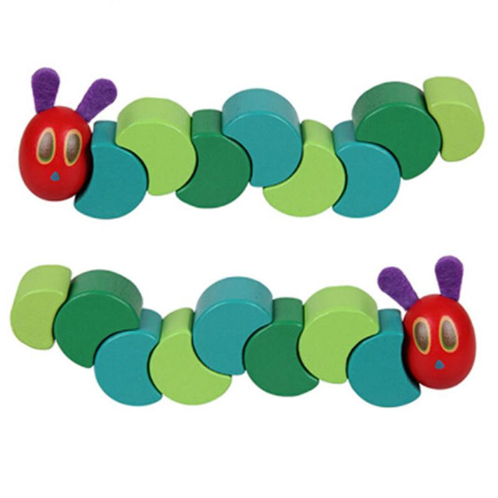 Wooden blocks children's flexible building blocks caterpillar toy