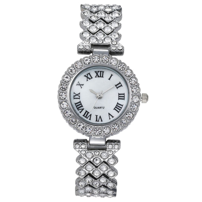 Women Watch Rhinestone Steel Quartz Fashion Wristwatch LLZ13887