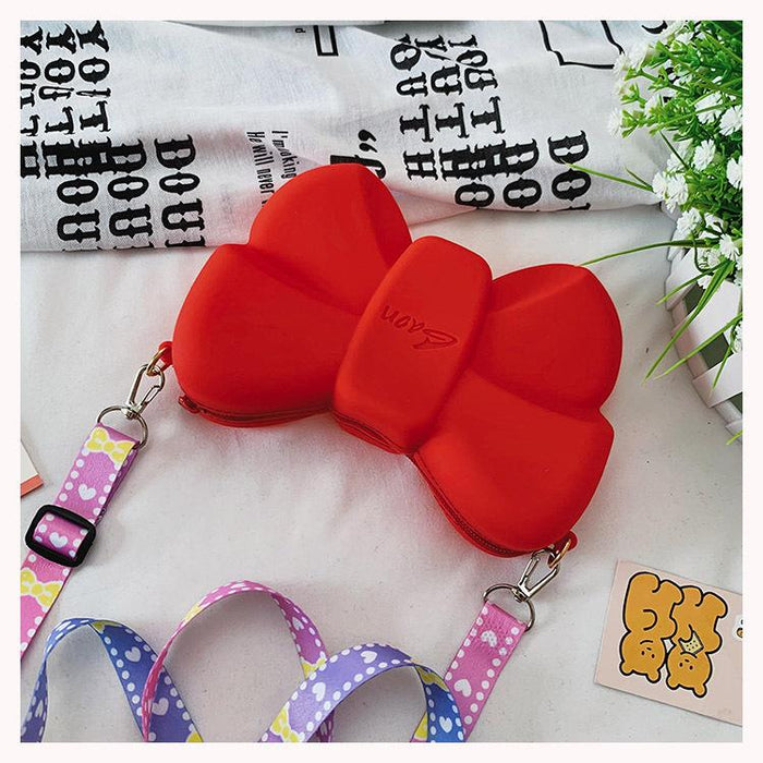 Children Silicone Coin Purse Cute Bow Girl Shoulder Bag